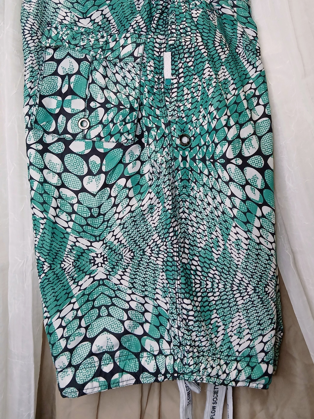 Green Patterned Shorts - Picture 4 of 6
